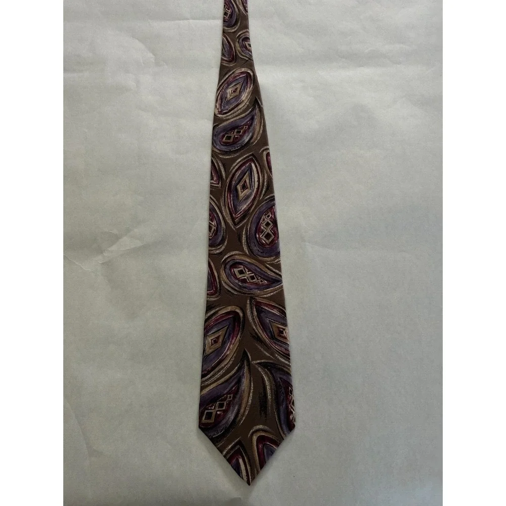 Christian Dior Vintage 90s Floral Monsieur Silk Tie EUC Brown Casual